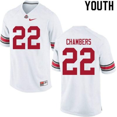 Youth Ohio State Buckeyes #22 Steele Chambers White Nike NCAA College Football Jersey April IFO8444FV